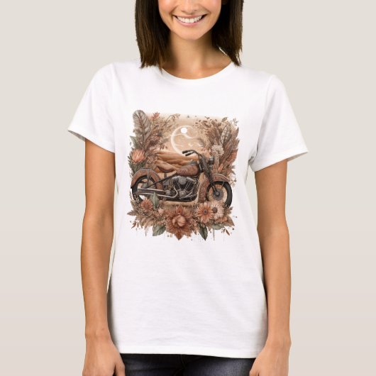 Moonlit Desert Magic -  Boho-stijl Moto T-shirt (Voorkant)