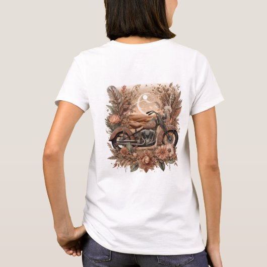 Moonlit Desert Magic - Boho-stijl Moto T-shirt (Achterkant)