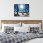 Moonlit Desert Premium Wrapped Canvas Muurkunst Afdruk (Insitu (Slaapkamer))