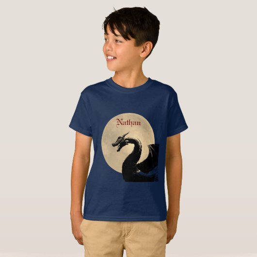 Moonlit Dragon gepersonaliseerd T-shirt (Voorkant volledig)