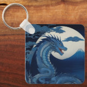 Moonlit Dragon of Fuji Keychain (Voorkant)