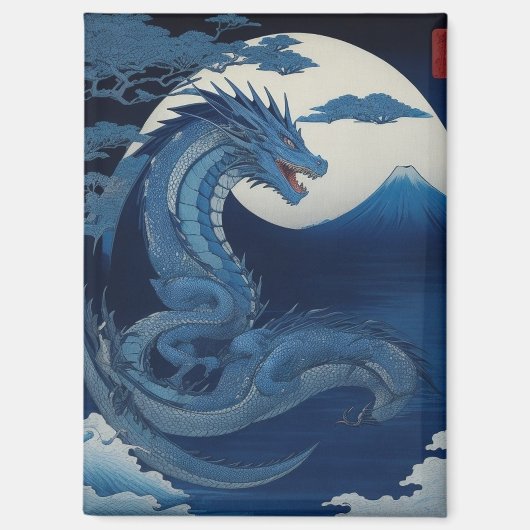 Moonlit Dragon of Fuji Magnet (Voorkant)