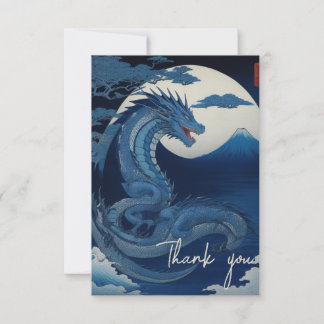 Moonlit Dragon of Fuji Thank You Card Bedankkaart