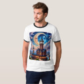 Moonlit Dream Castle Fantasy T-Shirt (Voorkant volledig)