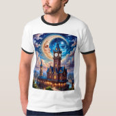 Moonlit Dream Castle Fantasy T-Shirt (Voorkant)