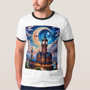 Moonlit Dream Castle Fantasy T-Shirt