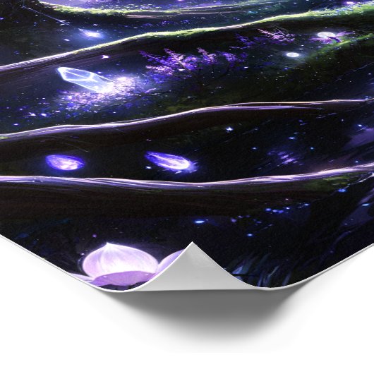 Moonlit Dream in betoverde Bossen Poster (Hoek)