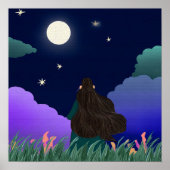 Moonlit Dreamer Girl Poster  (Voorkant)