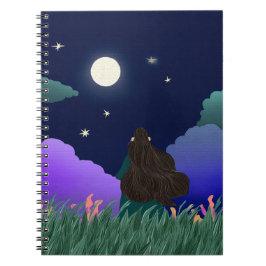 Moonlit Dreamer Girl Spiral Notebook Notitieboek