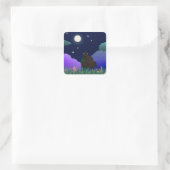 Moonlit Dreamer Girl Vierkante Sticker (Tas)