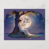 Moonlit Dreamer - Serene Night Sky Briefkaart (Voorkant)
