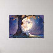 Moonlit Dreamer - Serene Night Sky Canvas Afdruk (Voorkant)