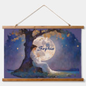 Moonlit Dreamer - Serene Night Sky Hangend Wandkleed (Voorkant)