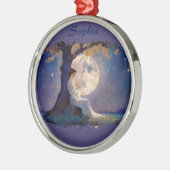 Moonlit Dreamer - Serene Night Sky Metalen Ornament (Links)