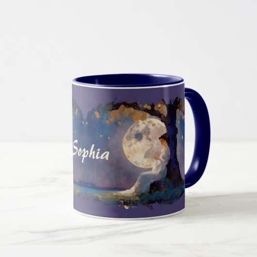 Moonlit Dreamer - Serene Night Sky Mok (Voorkant rechts)