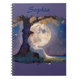 Moonlit Dreamer - Serene Night Sky Notitieboek