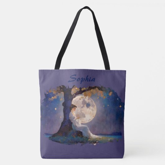 Moonlit Dreamer - Serene Night Sky Tote Bag (Voorkant)