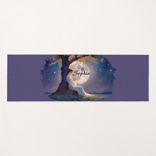 Moonlit Dreamer - Serene Night Sky Yogamat (Voorkant (horizontaal))