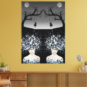 Moonlit Dreams: vrijheid en eenzaamheid Canvas Afdruk (Insitu (Woonkamer))