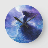 Moonlit Drift-Ocean Dream Sleutelhanger Ronde Klok (Voorkant)