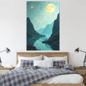 Moonlit droom canvas afdruk (Insitu (Slaapkamer))
