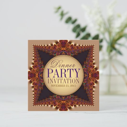 Moonlit Earth Lace Adult Dinner Party Uitnodiginge Kaart (Staand voorkant)