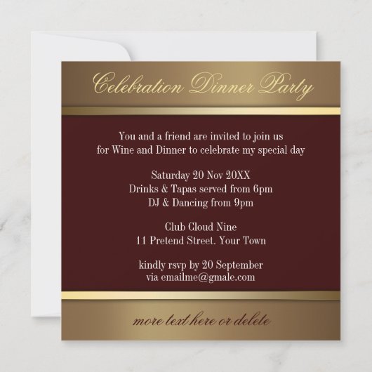 Moonlit Earth Lace Adult Dinner Party Uitnodiginge Kaart (Achterkant)