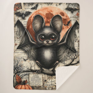 Moonlit Echo: De Sentinel met fluwelen vleugels Sherpa Deken