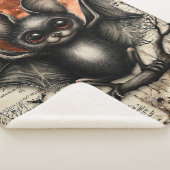 Moonlit Echo: De Sentinel met fluwelen vleugels Sherpa Deken (3/4)