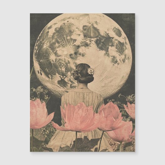 Moonlit Elegance - Back Uitzicht van Vrouw met Maa (Voorkant)