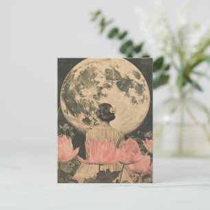 Moonlit Elegance - Back Uitzicht van Vrouw met Maa Briefkaart