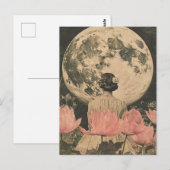 Moonlit Elegance - Back Uitzicht van Vrouw met Maa Briefkaart (Voorkant / Achterkant)
