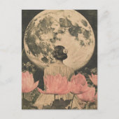 Moonlit Elegance - Back Uitzicht van Vrouw met Maa Briefkaart (Voorkant)