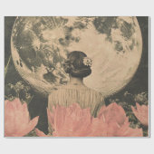 Moonlit Elegance - Back Uitzicht van Vrouw met Maa Cadeaupapier (Vlak)