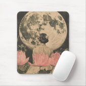 Moonlit Elegance - Back Uitzicht van Vrouw met Maa Muismat (Met muis)