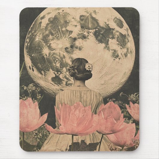 Moonlit Elegance - Back Uitzicht van Vrouw met Maa Muismat (Voorkant)