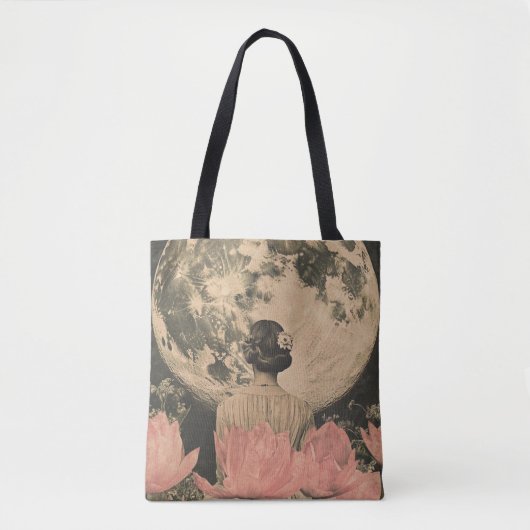 Moonlit Elegance - Back Uitzicht van Vrouw met Maa Tote Bag (Voorkant)