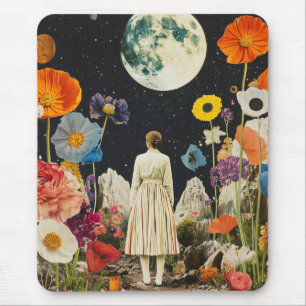 Moonlit Elegance - Het Uitzicht van de vrouw met d Muismat