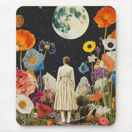 Moonlit Elegance - Het Uitzicht van de vrouw met d Muismat (Voorkant)