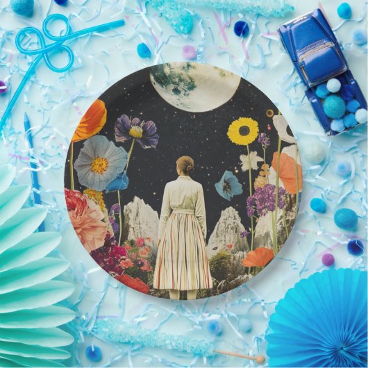 Moonlit Elegance - Het Uitzicht van de vrouw met d Papieren Bordje (Feest)