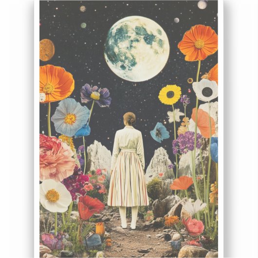 Moonlit Elegance - Het Uitzicht van de vrouw met d Sticker (Voorkant)