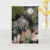 Moonlit Elegance in a Garden Folded Greeting Card Kaart (Gele Bloem)