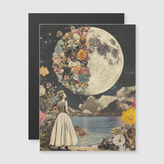 Moonlit Elegance - Vrouw met Maan (2) (Voorkant / Achterkant)