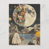 Moonlit Elegance - Vrouw met Maan (2) Briefkaart (Voorkant)