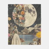Moonlit Elegance - Vrouw met Maan (2) Fleece Deken (Voorkant)