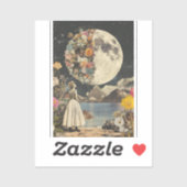 Moonlit Elegance - Vrouw met Maan (2) Sticker (Vel)