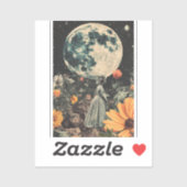 Moonlit Elegance - Vrouw met Maan (3) Sticker (Vel)