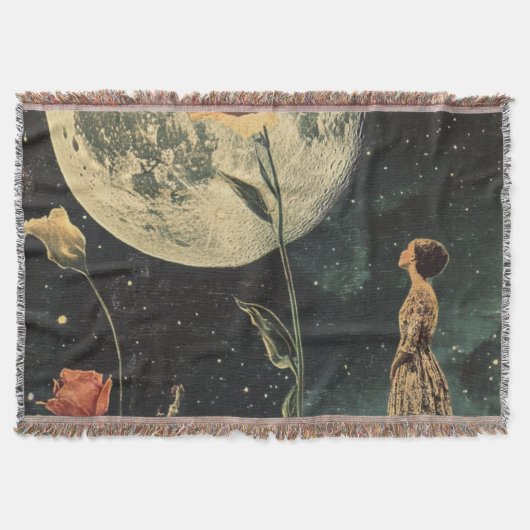 Moonlit Elegance - Vrouw met Maan Deken (Voorkant)