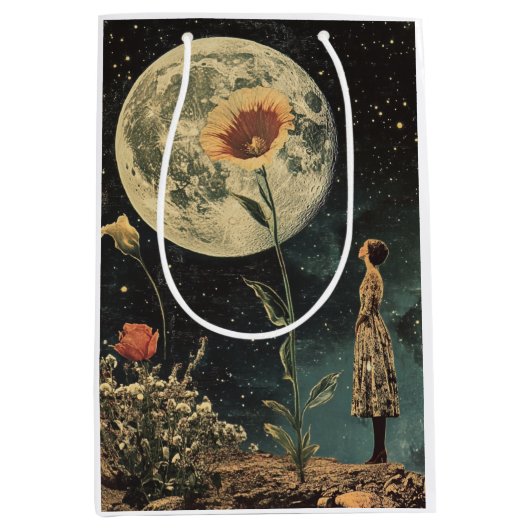 Moonlit Elegance - Vrouw met Maan Medium Cadeauzakje (Voorkant)