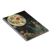 Moonlit Elegance - Vrouw met Maan Notitieboek (Rechterzijde)